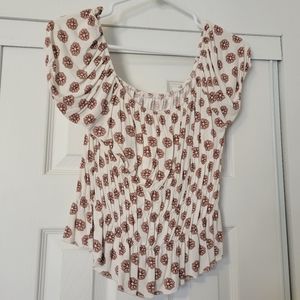 Floral off the shoulder crop top